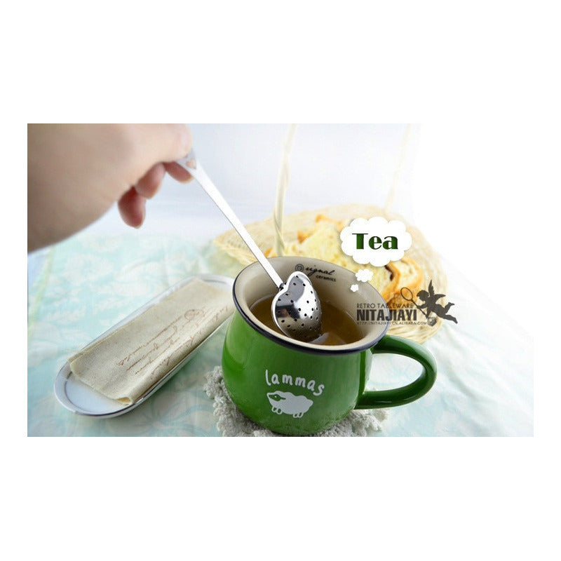 10 Infusor De Te Corazon De Metal Con Palo Inox #51