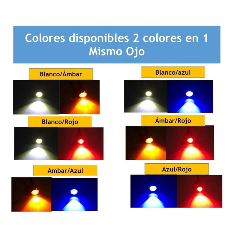 210 Ojos De Aguila Led Jetta Audi Faro Doble Color 12 Led