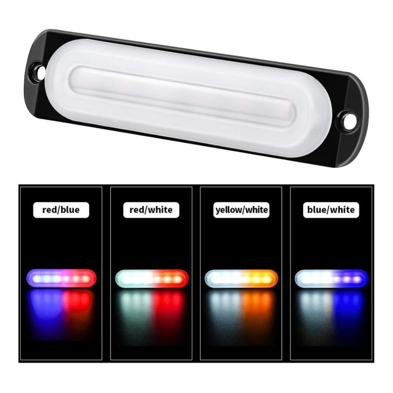 1 Lateral Barra Estrobo Escolta Patrulla Estilo Gel 6 Leds