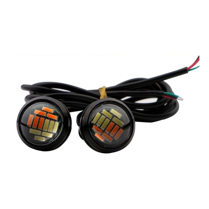 Ojo De Aguila Led Jetta Audi Bmw Faro Doble Color 12 Led 6pz