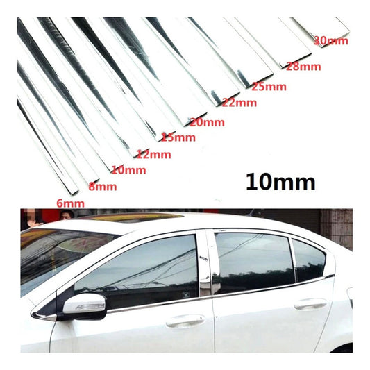 Rollo Moldura Cromada 10mm 15m Adherible Jetta Vw Audi Vocho Plateado