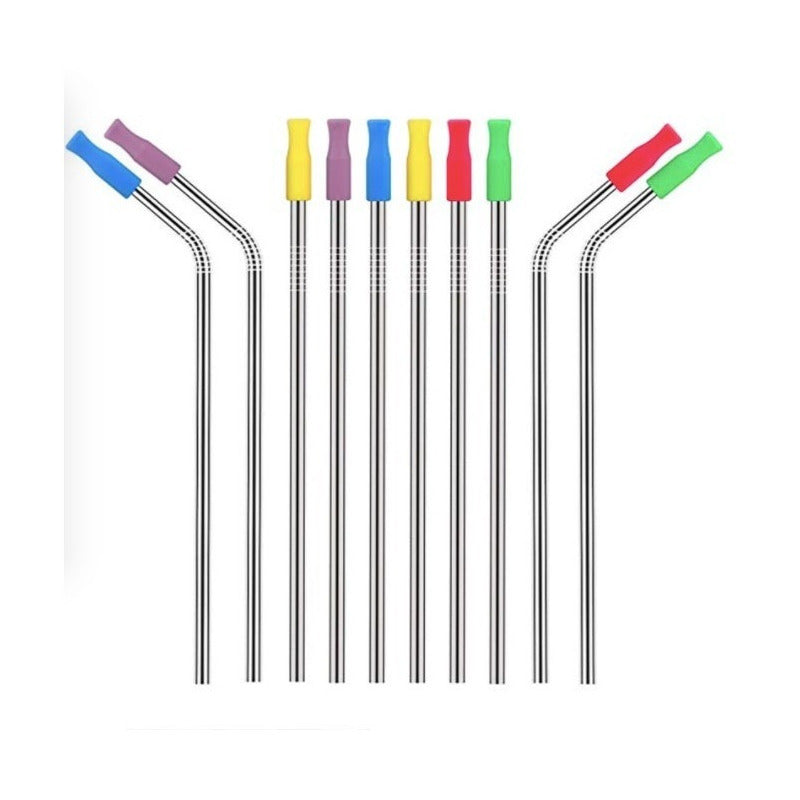 30 Boquillas Silicona Para Popotes 6mm Acero Inoxidable