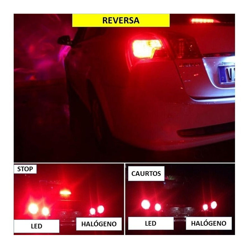 4 Pares Focos Led 1156 1157 Reversa Stop Direccional Cuartos