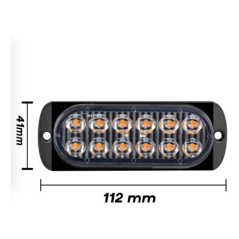 1 Lateral Faro 12 Led Barra Estrobo Patrulla 16 Funciones - Eurotruck Mexico