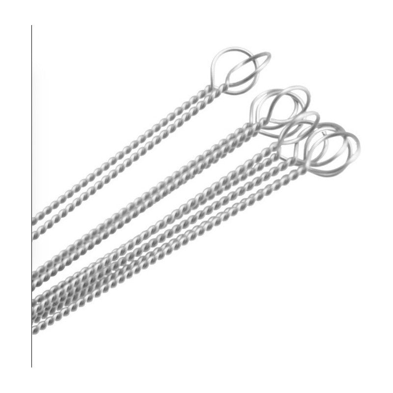 50 Cepillos Para Popotes Limpiador Acero Inoxidable 5mm Meta Plateado