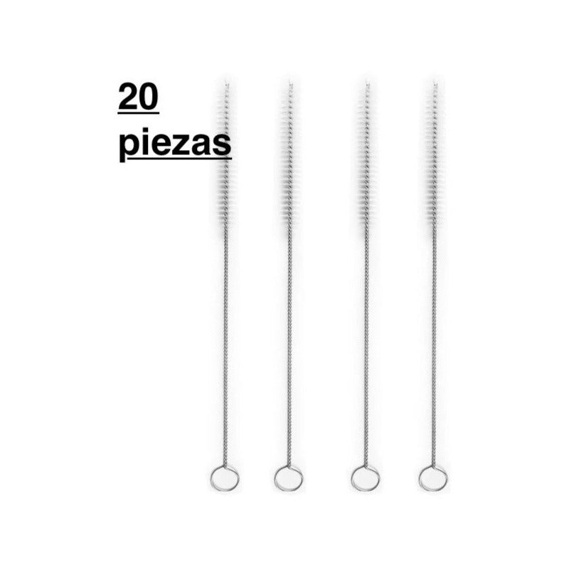 20 Cepillos Limpiador Popotes 12mm X 24 Cm Bebidas Smoothie - Eurotruck Mexico