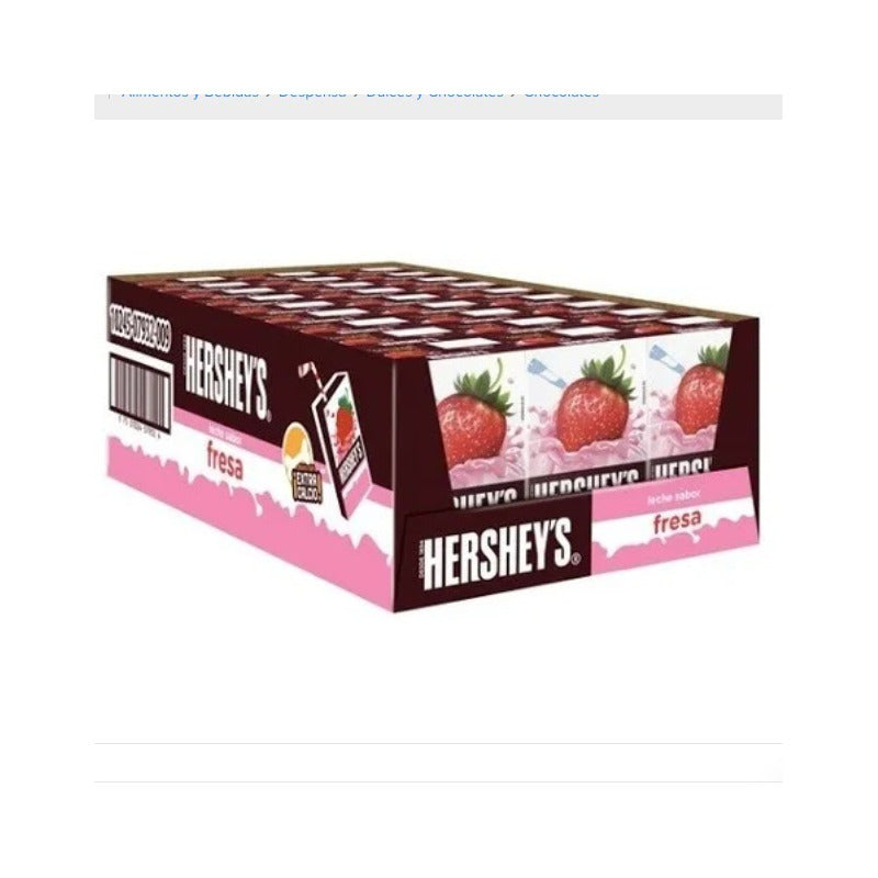 Leche Malteada Sabor Fresa Hersheys Leche 236 Ml