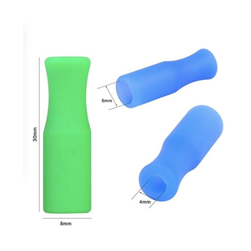 30 Boquillas Silicona Para Popotes 6mm Acero Inoxidable