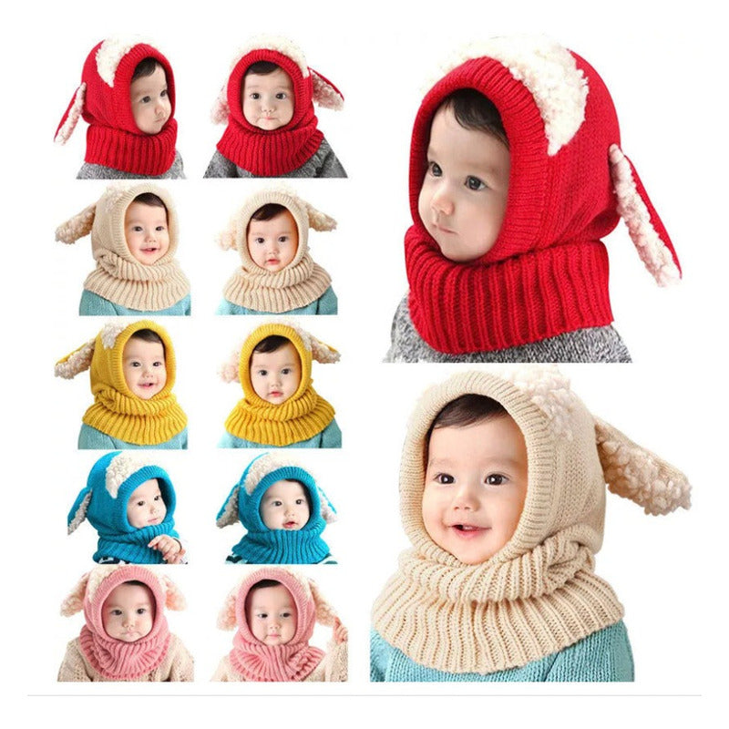 Gorro Para Bebe Bufanda Niña Niño Termico Con Orejas Conejo