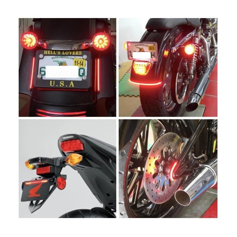 Tira Motocicleta Stop Direccionales 48 Leds Flexible 12 Pz