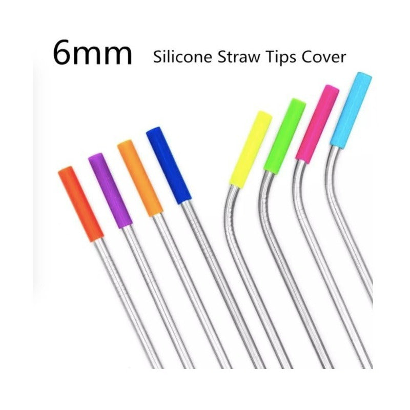 30 Boquillas Silicona Para Popotes 6mm Acero Inoxidable