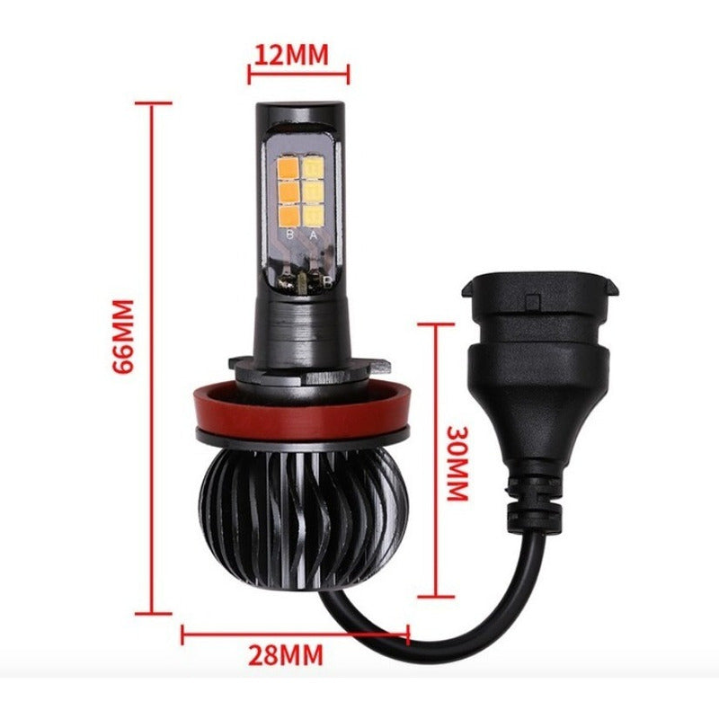 2 Focos Kit X5 Led Auto Moto 2 Colores Estrobo H4 H7