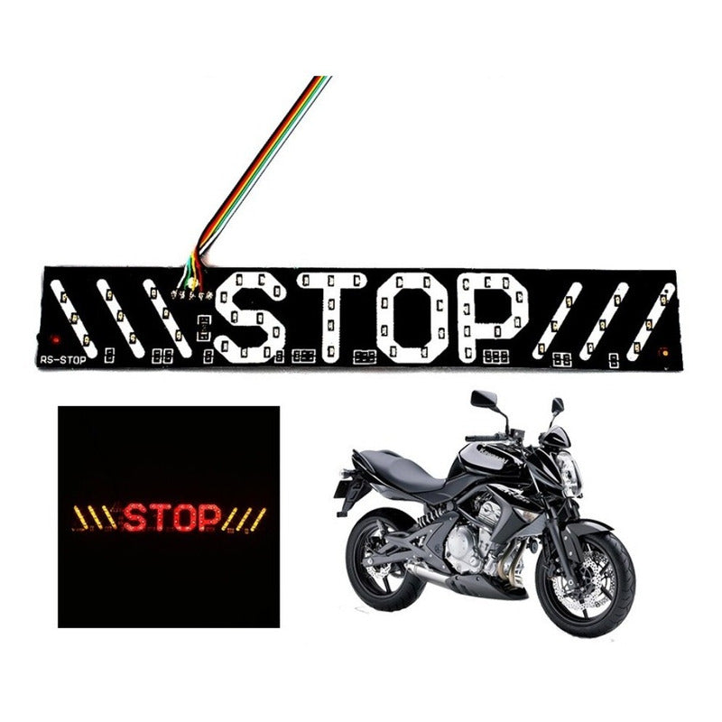 1 Tira Motocicleta Moto Palabra Stop Direccionales Flexible