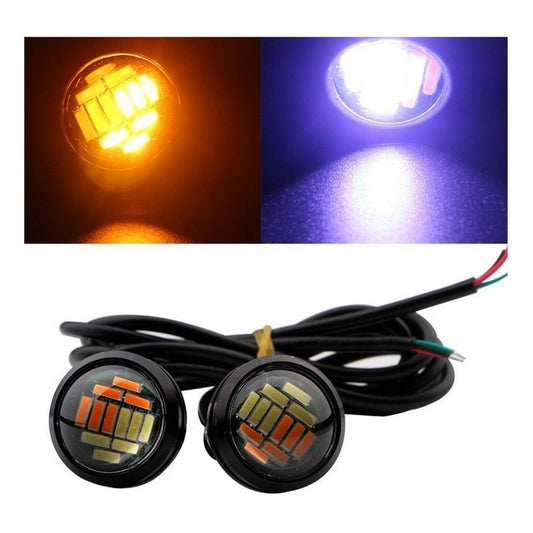 80 Ojos De Aguila Led Jetta Audi Faro Doble Color 12 Led